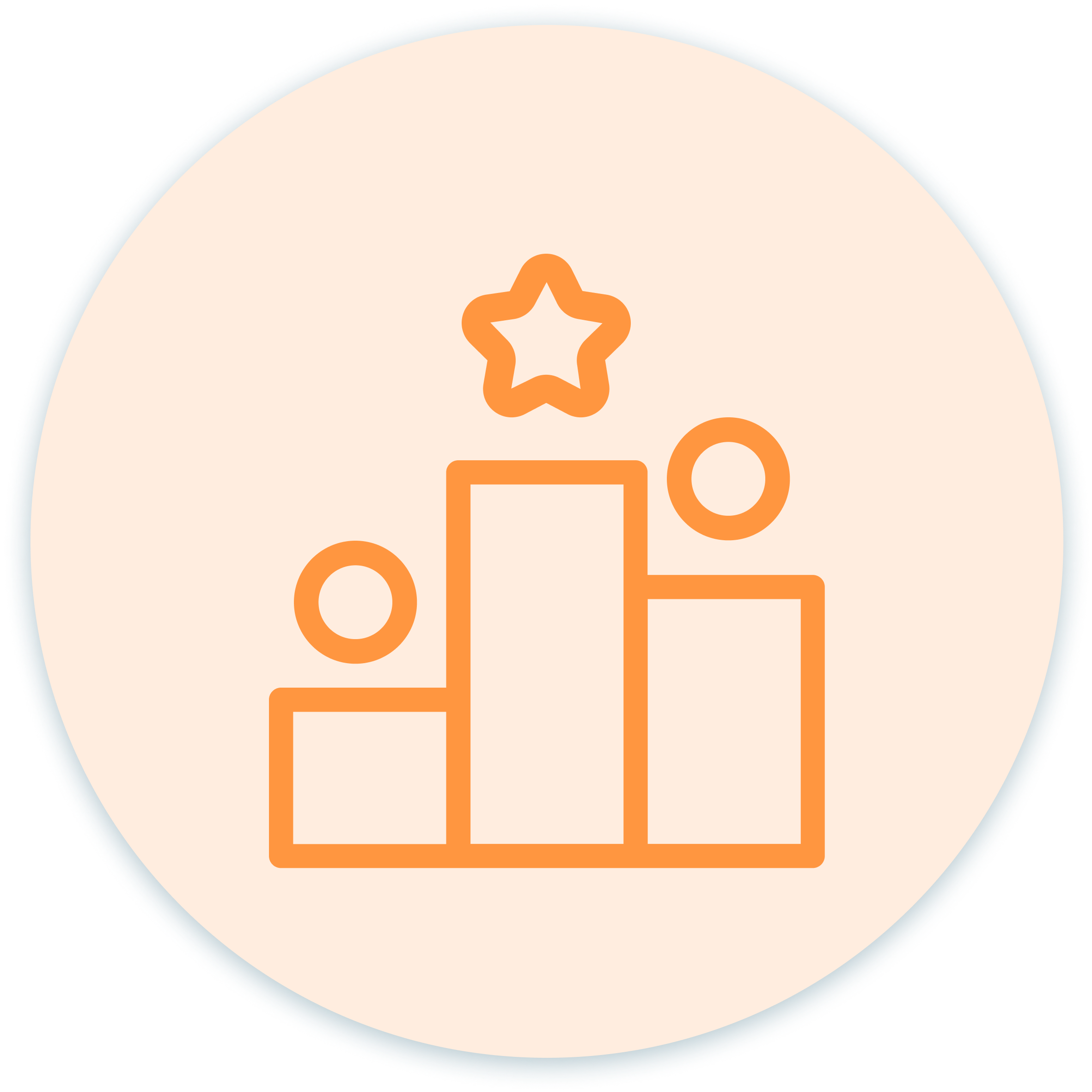 Icon showing a podium with three levels and a star above the highest level, representing achievement or ranking.